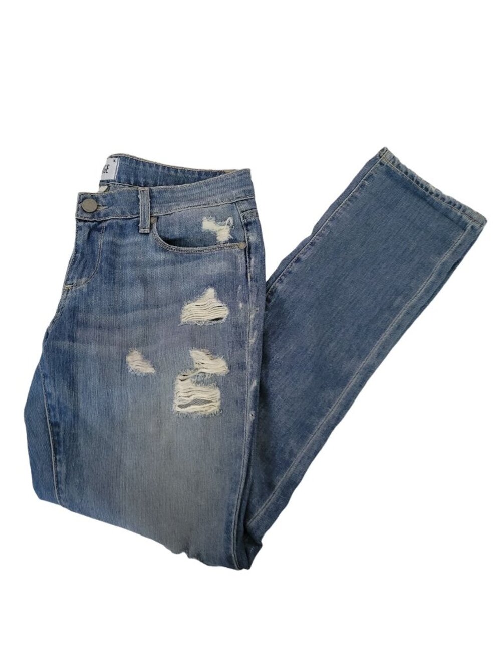 Paige Jimmy Skinny Jeans Womens Size 26 Low Rise Medium Wash Ripped Denim Pants